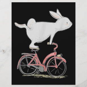 Prospectus 21,6 Cm X 24,94 Cm Lapin Mignonne Sur Vélo Vélo Vélo Vélo Vélo