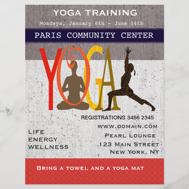 Prospectus 21,6 Cm X 24,94 Cm Le Lotus. Le Guerrier. Exercice mignon Yoga (Devant)