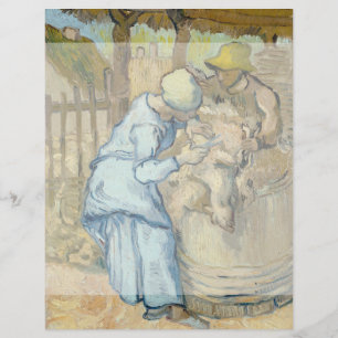 Prospectus 21,6 Cm X 24,94 Cm Le Tondeur de moutons d'après Millet par Vincent V