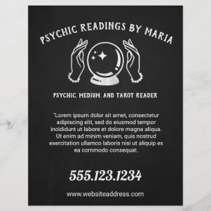 Prospectus 21,6 Cm X 24,94 Cm Lectrice de cartes de tarot médium psychique