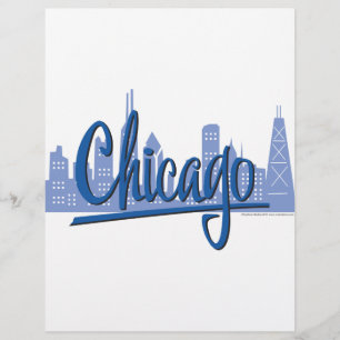 Prospectus 21,6 Cm X 24,94 Cm Ligne Skyline de Chicago Windy City