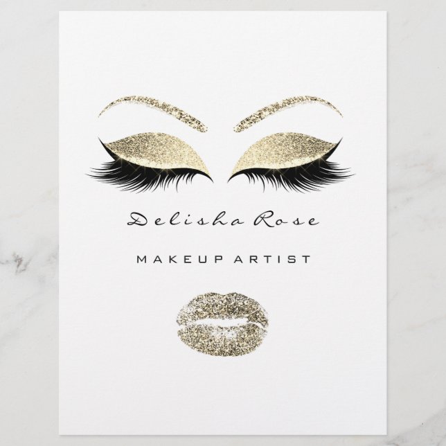 Prospectus 21,6 Cm X 24,94 Cm Liste de prix Circulaire noir blanc yeux lèvres Di (Devant)