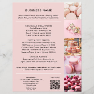 Prospectus 21,6 Cm X 24,94 Cm Liste de Prix de Boulangerie Code QR Photo Personn