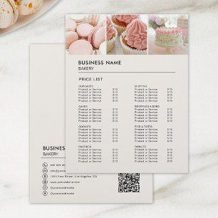 Prospectus 21,6 Cm X 24,94 Cm Liste de Prix de la Boulangerie Pâtisserie