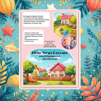 Prospectus 21,6 Cm X 24,94 Cm Little Steps Daycare Company Logo Modern Custom