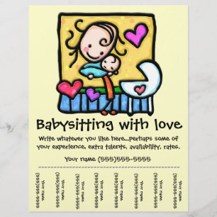 Prospectus 21,6 Cm X 24,94 Cm LittleGirlie Babysitting personnalisé feuille déch