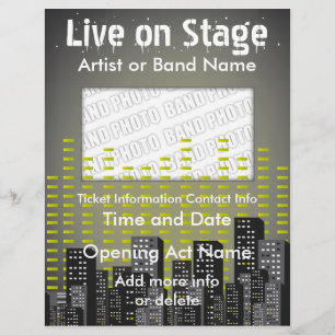 Prospectus 21,6 Cm X 24,94 Cm Live on Stage City Music Flyer