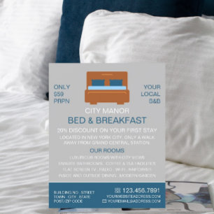 Prospectus 21,6 Cm X 24,94 Cm Logo, Bed & Breakfast Hébergement Advert