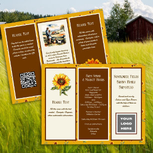 Prospectus 21,6 Cm X 24,94 Cm Logo de brochure pliée pour entreprise agricole, Q