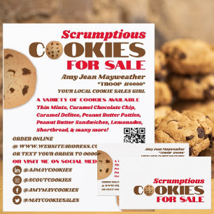 Prospectus 21,6 Cm X 24,94 Cm Logo de cookies, collecte de fonds pour la vente d