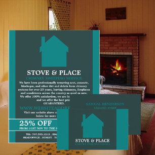 Prospectus 21,6 Cm X 24,94 Cm Logo de la maison, service de balayage de Chimney