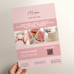 Prospectus 21,6 Cm X 24,94 Cm Logo de monogramme personnalisé pour boulangerie,
