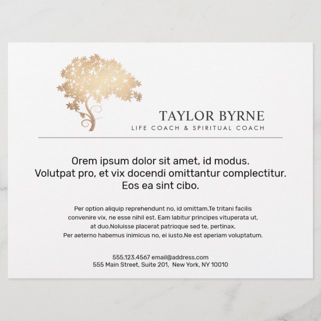 Prospectus 21,6 Cm X 24,94 Cm Logo élégant Gold Tree (Devant)