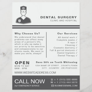 Prospectus 21,6 Cm X 24,94 Cm Logo Médicale, Dentisterie, Publicité Dentiste