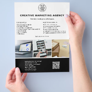 Prospectus 21,6 Cm X 24,94 Cm Logo moderne Photo QR Marketing Business