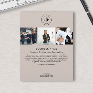 Prospectus 21,6 Cm X 24,94 Cm Logo Personnalisé Moderne Photo Beige Entreprise