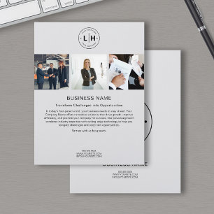 Prospectus 21,6 Cm X 24,94 Cm Logo Personnalisé Moderne Photo Entreprise Gris