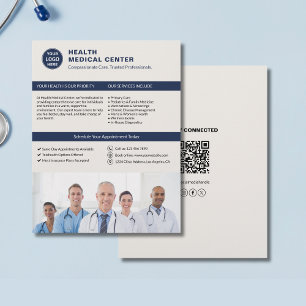 Prospectus 21,6 Cm X 24,94 Cm Logo personnalisé Photo QR Soins de santé Clinique
