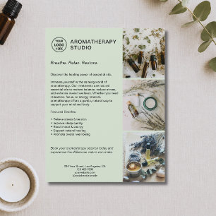 Prospectus 21,6 Cm X 24,94 Cm Logo promotionnel Spa d'aromathérapie Vert Sauge