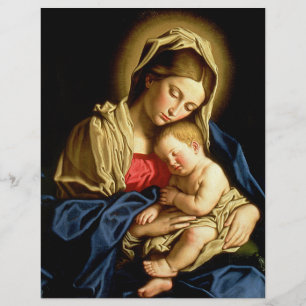 Prospectus 21,6 Cm X 24,94 Cm Madone et Enfant Jésus - Sassoferrato