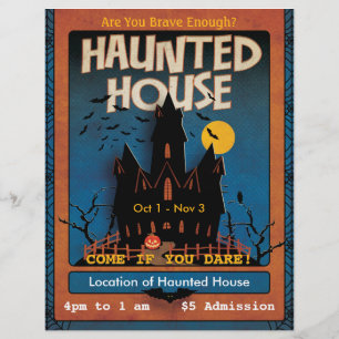 Prospectus 21,6 Cm X 24,94 Cm Maison hantée d'Halloween