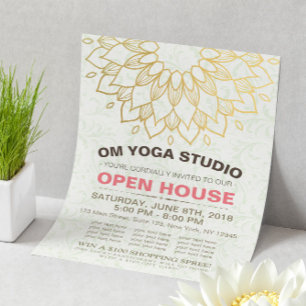 Prospectus 21,6 Cm X 24,94 Cm Maison ouverte du studio de YOGA Mandala Fleurs à 