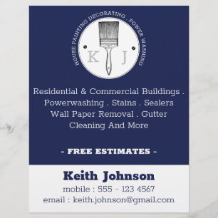 Prospectus 21,6 Cm X 24,94 Cm Maison Peintre Contractant Lavage d'alimentation b