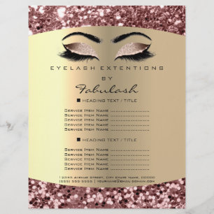 Prospectus 21,6 Cm X 24,94 Cm Maquillage Artist Lash Extension Rose Gold Flyer P