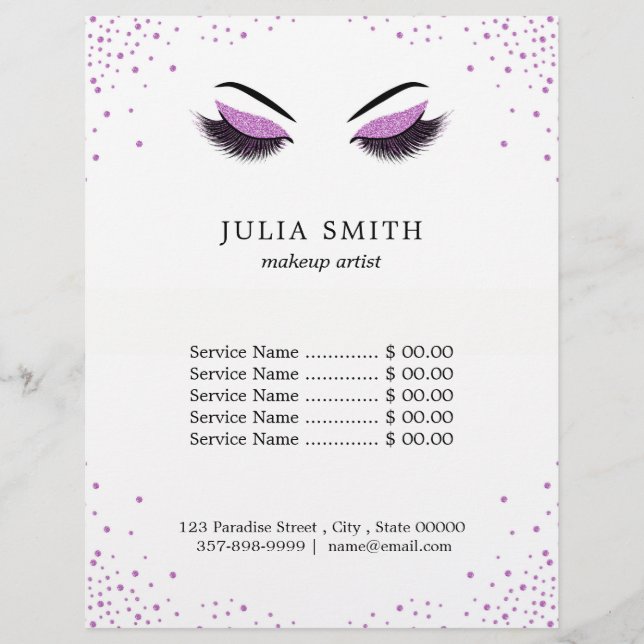 Prospectus 21,6 Cm X 24,94 Cm Maquillage avec effet parties scintillant (Devant)