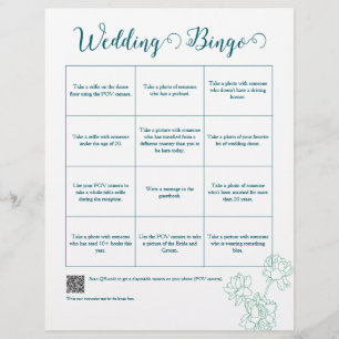 Prospectus 21,6 Cm X 24,94 Cm Mariage de fleurs de pivoines à main verte