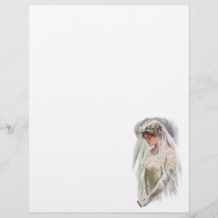 Prospectus 21,6 Cm X 24,94 Cm Mariée victorienne vintage avec la Bible Harrison 