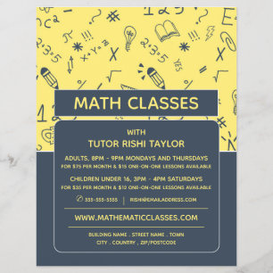 Prospectus 21,6 Cm X 24,94 Cm Mathématique Conception d'Icône, Classes Mathémati