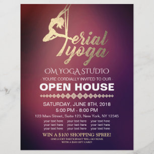 Prospectus 21,6 Cm X 24,94 Cm Méditation Aérienne YOGA Fitness Studio Open House