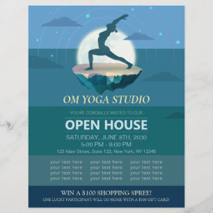 Prospectus 21,6 Cm X 24,94 Cm Méditation Yoga Poon Moon Flying Island Open House