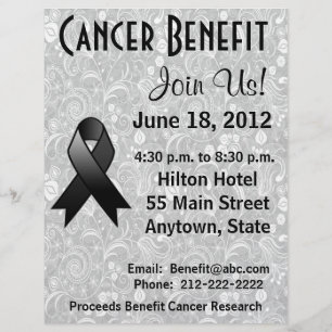 Prospectus 21,6 Cm X 24,94 Cm Melanoma Awareness Benefit Gris Floral Flyer Flyer