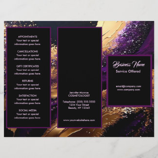 Prospectus 21,6 Cm X 24,94 Cm Menu et prix Gold et Purple