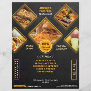 Prospectus 21,6 Cm X 24,94 Cm Menu Professionnel Restauration Rapide Promo Remis