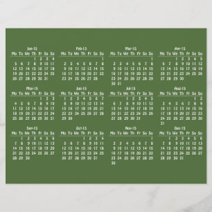 Prospectus 21,6 Cm X 24,94 Cm modèle calendrier 2015