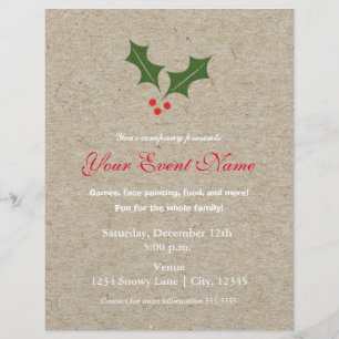 Prospectus 21,6 Cm X 24,94 Cm Modèle d'affiche pour l'événement des fêtes de Noë