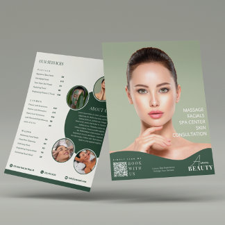 Prospectus 21,6 Cm X 24,94 Cm Modèle de dépliant de beauté pour Elegant Spa & Sa