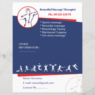 Prospectus 21,6 Cm X 24,94 Cm Modèle de dépliant de massage rééducatif