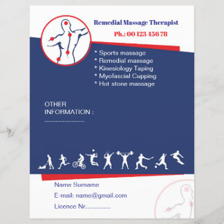 Prospectus 21,6 Cm X 24,94 Cm Modèle de dépliant de massage rééducatif