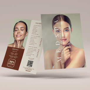 Prospectus 21,6 Cm X 24,94 Cm Modèle de dépliant de menu de services de Medspa d