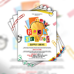 Prospectus 21,6 Cm X 24,94 Cm Modèle de flyer pour la collecte de fournitures sc
