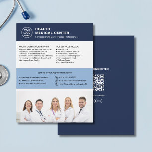 Prospectus 21,6 Cm X 24,94 Cm Modèle de logo de clinique de soins de santé moder