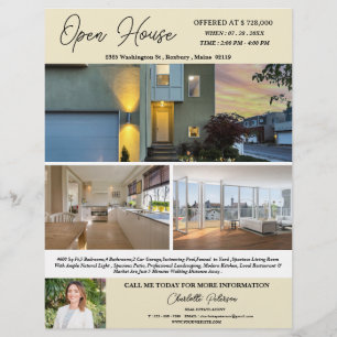 Prospectus 21,6 Cm X 24,94 Cm Modèle de maison ouverte de courtage immobilier pe