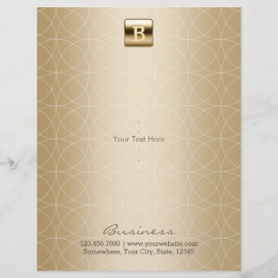 Prospectus 21,6 Cm X 24,94 Cm Monogramme Or de luxe Elégant géométrique