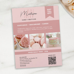 Prospectus 21,6 Cm X 24,94 Cm Monogramme personnalisé Boulangerie circulaire ros
