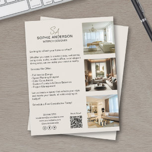 Prospectus 21,6 Cm X 24,94 Cm Monogramme photo personnalisée QR Professionnel