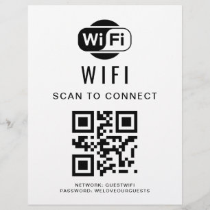 Prospectus 21,6 Cm X 24,94 Cm Mot de passe Wifi   Analyse du code QR pour se con
